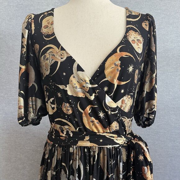 Black Milk Octobers Moon Maxi Dress Size L Whimsigoth Celestial Witchy Astrology - Picture 7 of 14